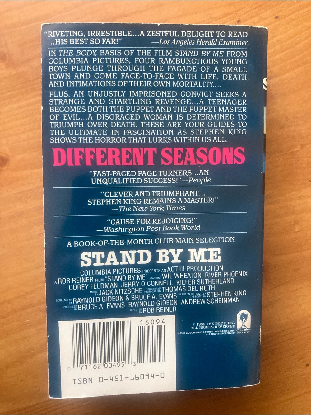 Stand By Me — Different Seasons by Stephen King (Blue/Pink/Black Cover) - Picture 4 of 4